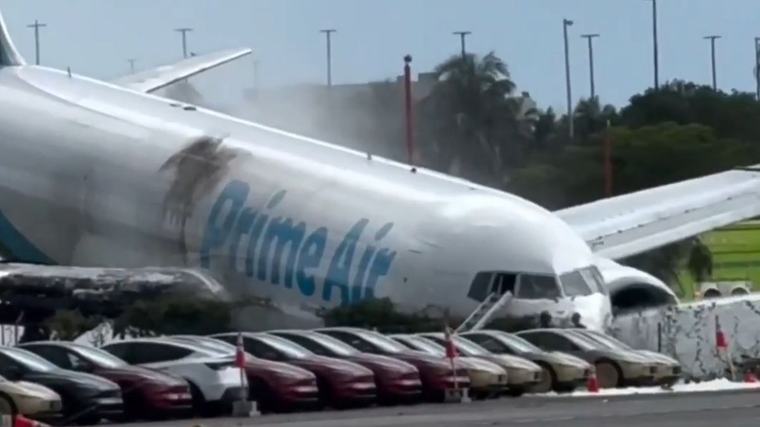 Un avión de carga de Amazon se estrella en el aeropuerto de Miami